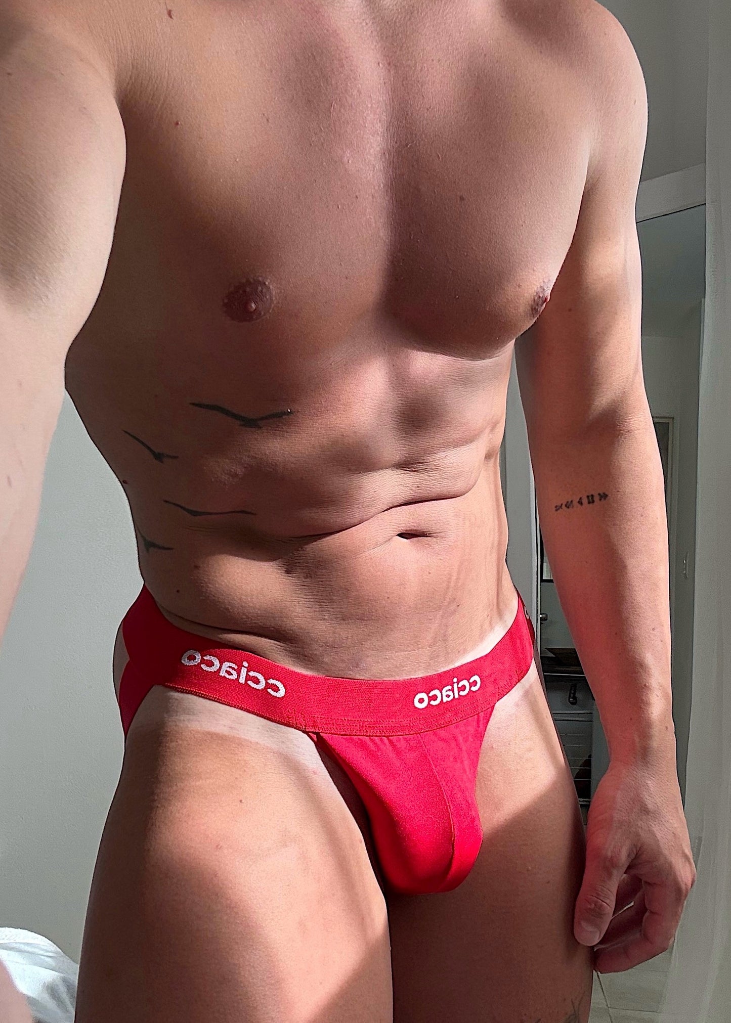Jockstrap Basic Black / Red - Microfiber