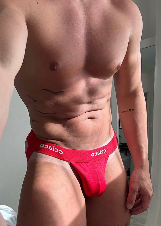 Jockstrap Basic Black / Red - Microfiber
