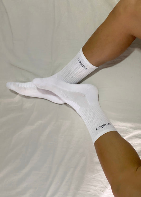 2-Pack Long White Socks