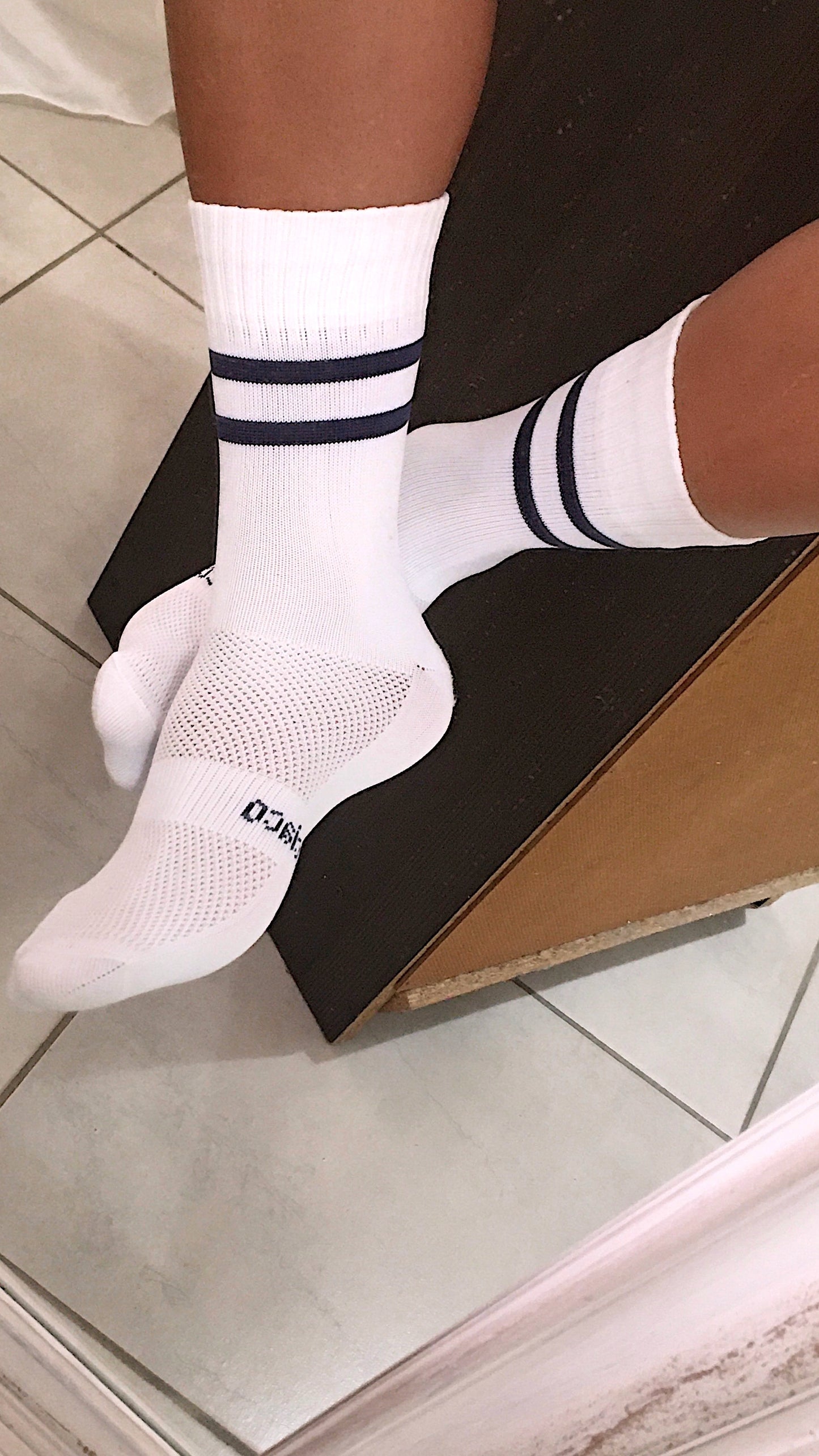 Cciaco White/Blue Sport Socks